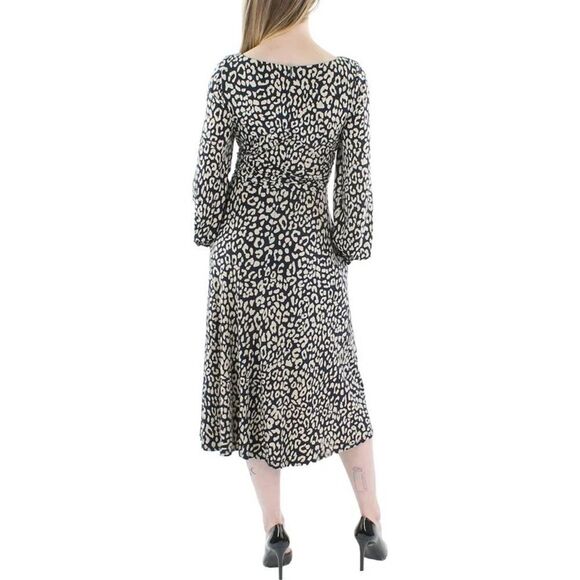Jessica Howard animal print, navy and cream dress size 22W nwot - Picture 2 of 5